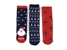 Name It dark sapphire/jester red Christmas socks (3-pack)